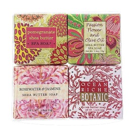 Romance Soap Sampler Gift Set - 4 Bars of Fine French Milled Soap 1.9 oz Bar of Soap with Acetate Box - Shea Butter, Cocoa Butter with Assorted Fragrances - Perfect for Any Romantic Occasion