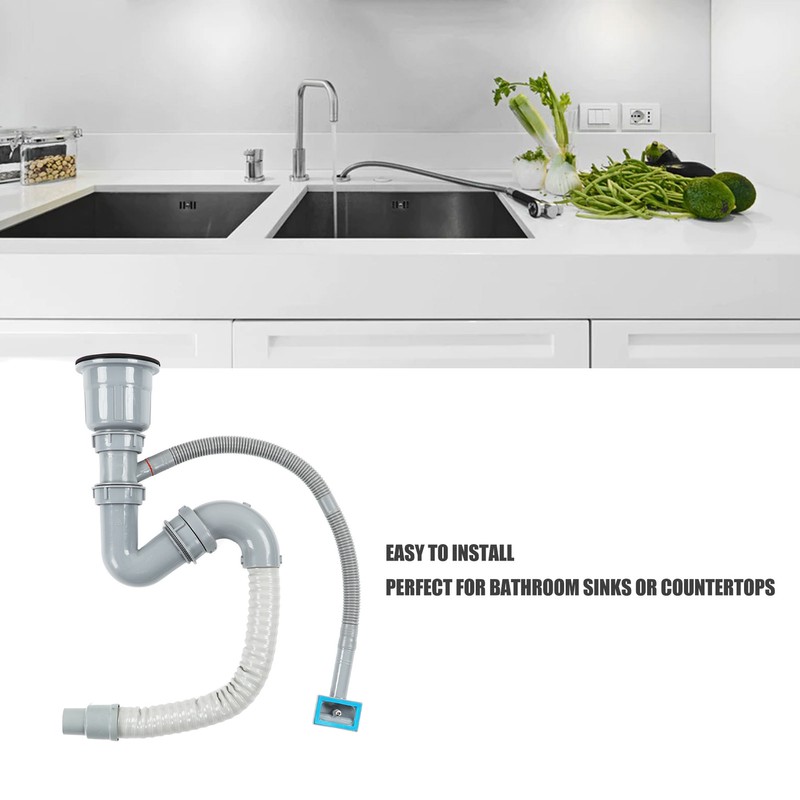 Stainless Steel Sink Drain Assembly with Cage S Bend Hose