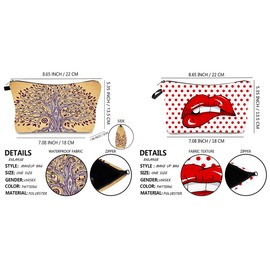 FAVORTALK Make Up Bag Small 2 Pcs Multifunctional Wash Purse with Zipper Portable Travel Toiletry Organizer Storage Pouch Cosmetic Bags B16908