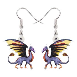 NEWEI Acrylic Cute Anime Drop Dragon Earrings Hanging for Women Girls Children Gift Jewellery Charms, Acrylic, No Gemstone