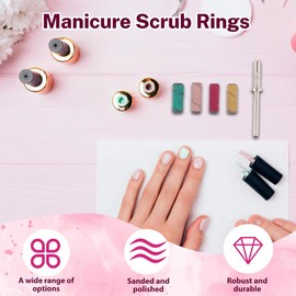 KEWUF 60 pcs kleine Schleifbänder für Nagelbohrer, 120 150 180 240 Fine Grit mit 3mm Bohrer, Mini Grit Schleifbänder mit Polieren natürliche Nägel und Reinigung Nagelhaut für die Vorbereitung