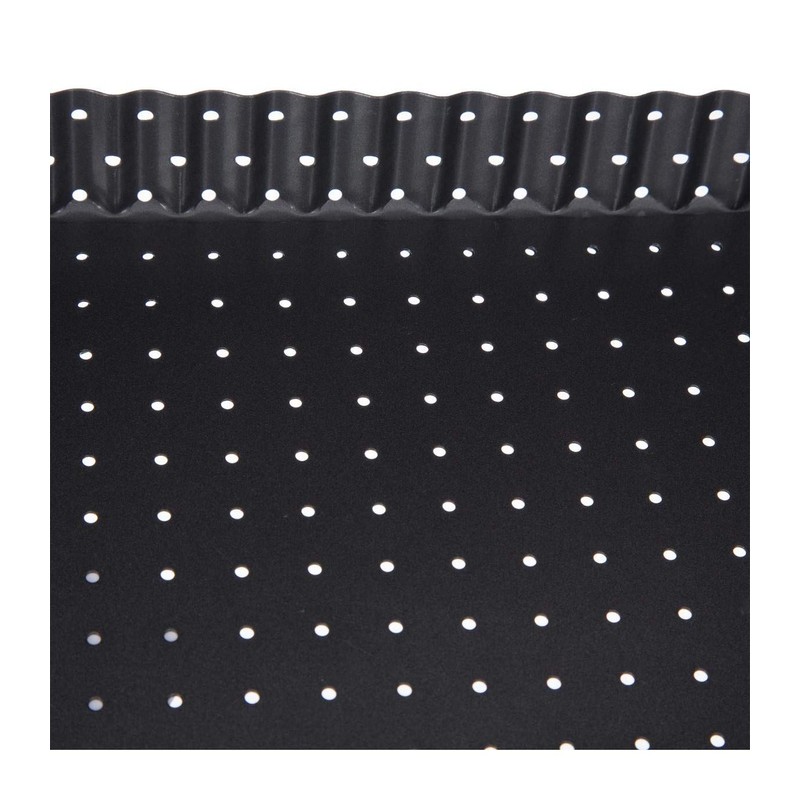 1 x Perforated Quiche Tin Rectangular Non-Stick Removable Base (31