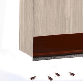 Mairuker 2 Pack Door Sweep for Bottom of Door, 39in/100cm Strong Ahesive TPE Door Draft Stoppers with Soft Brush, H-Shape Weather Seal Stripping for Exterior and Interior Doors (Brown)