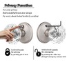 Classic Rosette, Crystal Style Privacy Door Knob, Satin Nickel Diamond