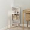 Furinno Reed 3-Tier Space Saving Corner Storage Display Shelf, White