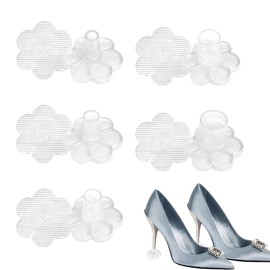 5 Pairs High Heel Protectors for Grass in 5 Different Sizes Non-Slip Heel Grips Rubber Stiletto Heel Protectors for Grass on Uneven Floor Cushioned Heel Shields Heel Protectors for Shoes(Transparent)