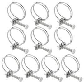 PATIKIL 36-40mm Adjustable Double Wire Hose Clamp, 10 Pcs 304 Stainless Steel Wire Hose Clips Pipe Tube Clamps for Dust Collection Rubber PVC Pool Pump Hose