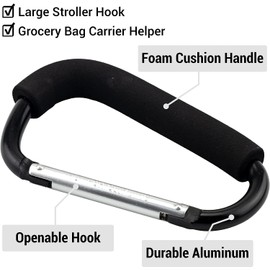 Gancho Carriola Paquete de 5 Ganchos para Carriola para Colgar Bolsas y Compras para Colgar bolsas de Pañales Ganchos Multiusos para Bolsas de Compras Prácticos Accesorios para Carriola de Bebé (negro)