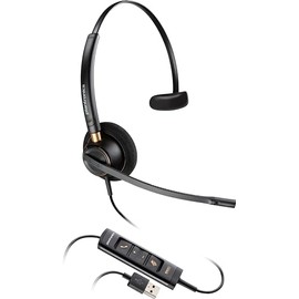Poly - EncorePro 515-M USB-A and USB-C USB Headset (Plantronics) - Optimized for Teams - Hold & Call Answer Buttons - Works with Avaya, Genesys, & Cisco Call Center Platforms - Single Ear/Mono,Black