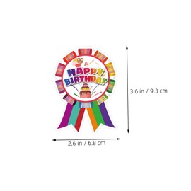 TEHAUX 10 Sheets Happy Birthday Badge Stickers for Cute Party Decorations for Scrapbooking Envelope Seal Stickers Fun Party Favors