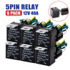 xukey 6X Car 12V DC 40A 5-Pin Relay Switch Harness