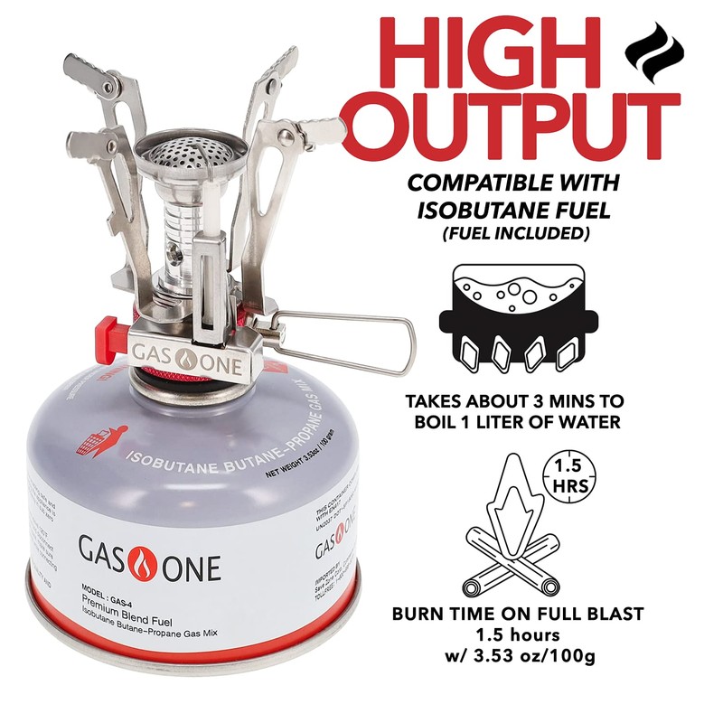 Gas One Backpacking Camping Stove - Pocket Rocket Stove with