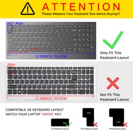 Colorful Keyboard Cover for 2024 2023 Lenovo Yoga 7i 15.6 16"/ Lenovo ideaPad 1 1i/ideaPad 3 3i 5 5i 15.6, IdeaPad Flex 5 5i 15.6 16, ideaPad Slim 7 15.6, ThinkBook 15 G2 G3 15p -Rainbow
