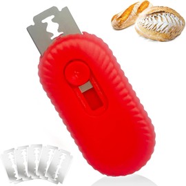 qifuwanjingfeng Bread Lame Dough Scoring Tool,Retractable Sourdough Scoring Tool with Stainless Steel Blade for Bread Baking, Cooking Supplies Accessories (RED)