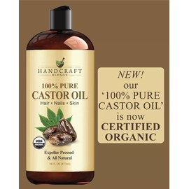 Handcraft Blends Aceite De Ricino Natural Organico 16 oz
