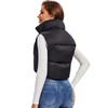 Fuinloth Women's Padded Vest, High Stand Collar Lightweight Zip Crop