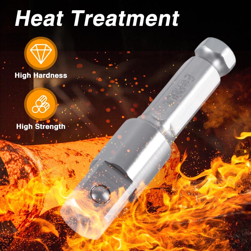 EVRBUL Upgraded Stainless Steel 1/2" Square Ext 7/16" Hex Impact