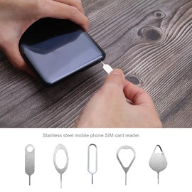 eMagTech 20PCS SIM Card Removal Tool Tray Eject Needle Opener Ejector Anti-rust Stainless Steel Card-taking Pins for All Phone Models Silver 5 Styles