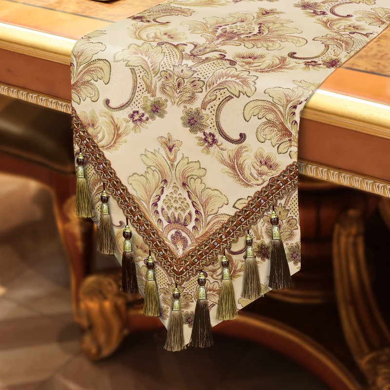 Loom and Mill Jacquard Table Runner 72 inches Long, Thick