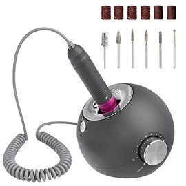 Delanie Nail Drill Machine 35000RPM Professional For Acrylic Nails Gel Polish Electric Nail File Kit Set Unique Design Manicure for Home And Salon Use with Six Sanding Bands and Drill Bits Gray