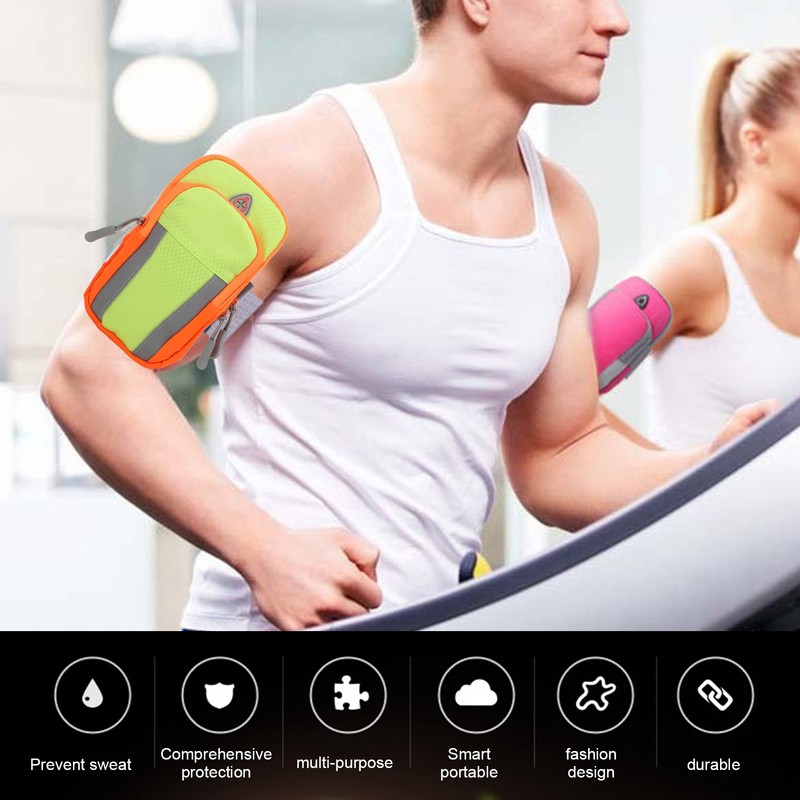 Nylon Mobile Phone Arm Bag Multipocket Men and Women for