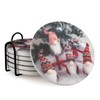 6 Pcs Ceramic Christmas Coasters Set Absorbent Drink Bar Coasters