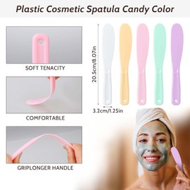 Walquicks 5 Piezas Varilla Agitadora Placa De Película Espátulas Cosméticas Maquillaje Herramientas Faciales Cepillo, Espátulas Faciales, Aplicador, Pala, Espátula para Tratamientos Faciales