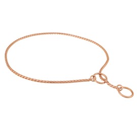 Alvalley Metal Chain Dog Show Collar - Pet Slip Collar for Shows - Fine Brass Snake Chain Collar - Adjustable for Toy, Small, Medium, Large, and Extra Large Dogs (Rose Gold, 24", 3.8mm Thick)