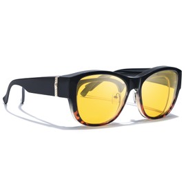 LVIOE Night Driving Glasses Fit Over Glasses Polarized Anti-Glare for Night Driving Comfortable Fit Lightweight