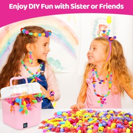 NIDOOT 550Pc+ Pop Beads Jewelry Making kit for Girls 4-6，Arts and Crafts for Kids Ages 4-8，Toys for 3 4 5 6 Years Old Girl Birthday Christmas Gifts Ideas, Bracelet Necklace Ring Snap Bead Set