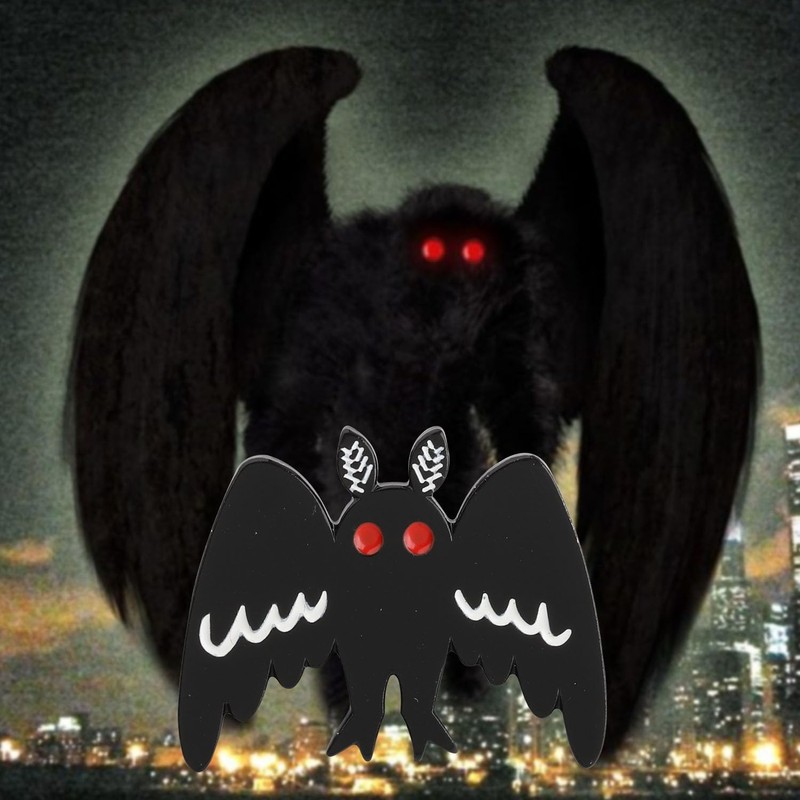 PLITI Mothman Brooch Cryptozoology Gift Mothman Lover Gift Cute Cryptid