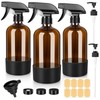 BELICOO Amber Glass Spray Bottles 3 Pack, 17 oz/500 ml