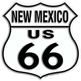 Signs 4 Fun Shield Sign | Route 66 New Mexico Shield Sign | 11” x 11.5” | Embossed Aluminum Sign | Made in the USA