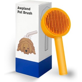Small Cat Brush for Short or Long Haired Cats Dogs Rabbits, Cute Dog Brush with Release Button for Massage and Removes Loose Fur, Dog Hair Brush Dog Grooming Deshedding Brush