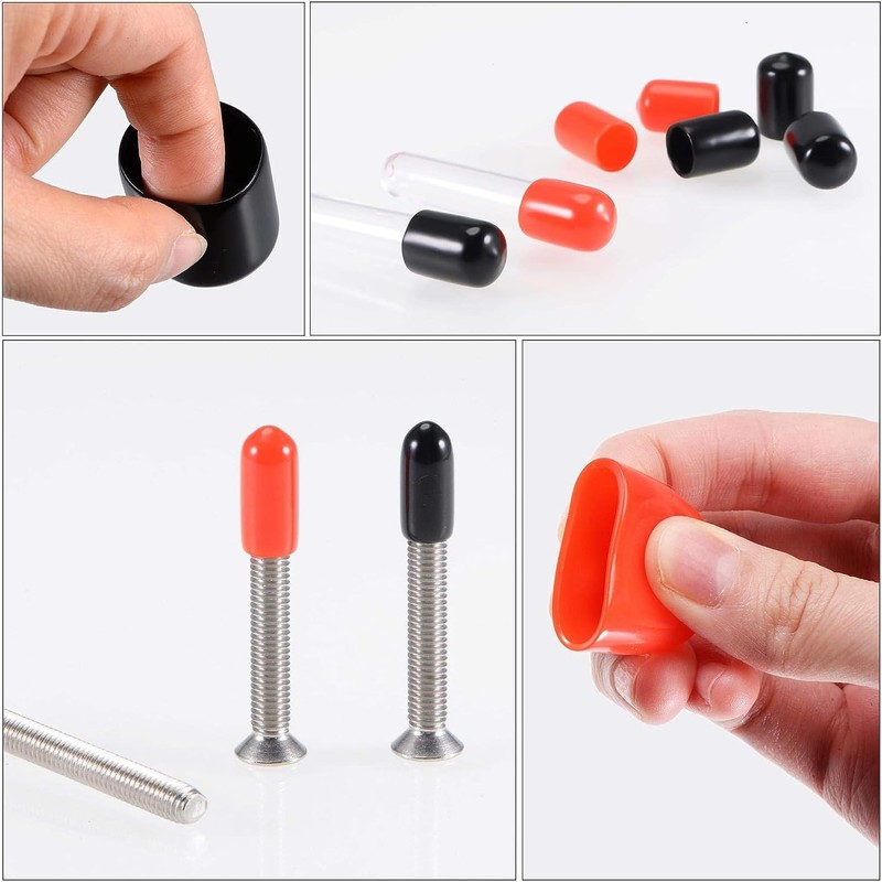 MACHSWON 50pcs Rubber End Caps 5 Sizes (3mm, 5mm, 6mm,