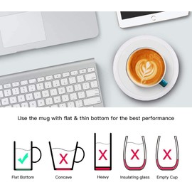 SWARK Cup Warmer, Electric Coffee Warmer, Automatic Gravity Switch Heating Plate for Tea, Coffee, Milk for Office, Home Use, Gift (White Heated Coaster)