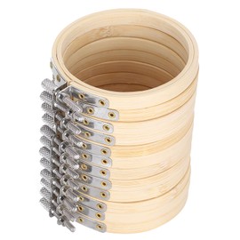 Pack of 12 3.5 inch bamboo, wooden embroidery hoops, round, 12 pieces 9 cm 3.5 inches, adjustable circle, cross stitch hoop ring for crafts, practical sewing, nutrition rings, tool