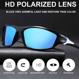 Polarized Sunglasses for Men Women HD Pilot Lense Light Frame Sports Sun Glasses Ultra Light Unbreakable Frame 100% UV400 Protection Retro Dark Shades for Golf Driving Fishing Travel Eyewear (2 Pack)