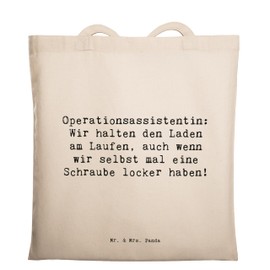 Mr. & Mrs. Panda Tragetasche Spruch Operationsassistentin Heldin - Geschenk, unermüdlich, Berufe, Shopper, Stofftasche, Geschenke für Berufstätige,