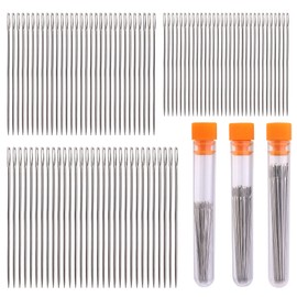 90 PCS Large Eye Sewing Needles, Hand Sewing Needles, Large Eye Stitching Needles with a 3.3in Plastic Bottle for Sewing and Crafting, Knitting, Weaving