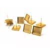 Unbranded 10 pcs. Gold Plated Square Earring Posts Studs Settings