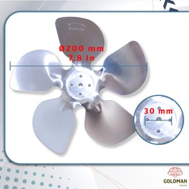 GOLDMAN SERVICE Aluminum Replacement Blades for Fan Motor Bottle Fan Compatible with Major Brands Diameter 200mm