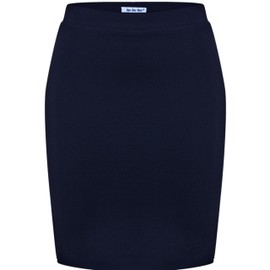 Van Der Rich ® Short Bodycon Skirt with Elastic Waist Women (Navy, ML)