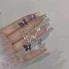 Butterfly Tassel Purple Earrings for Women Animal Drop Dangle Charm