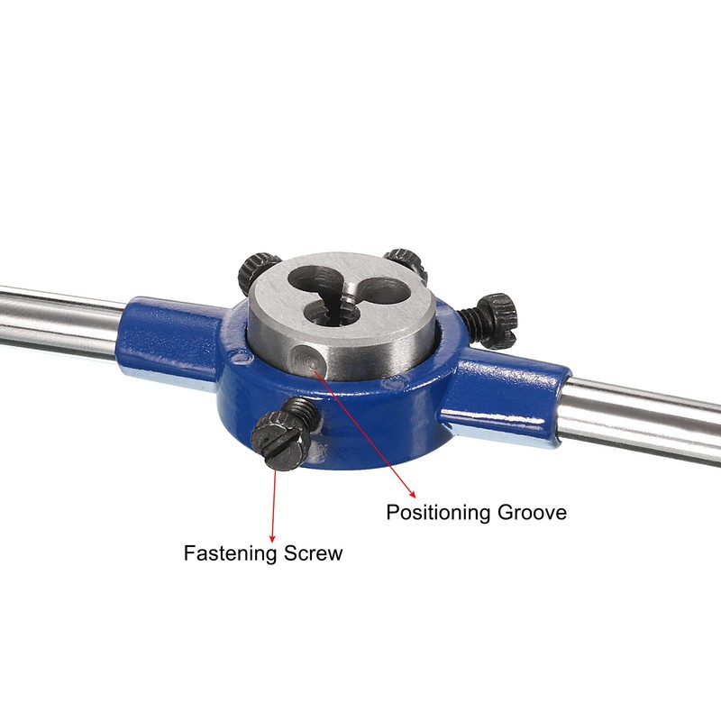 sourcing map Round Die Stock Handle Wrench Set, #4-40 UNC