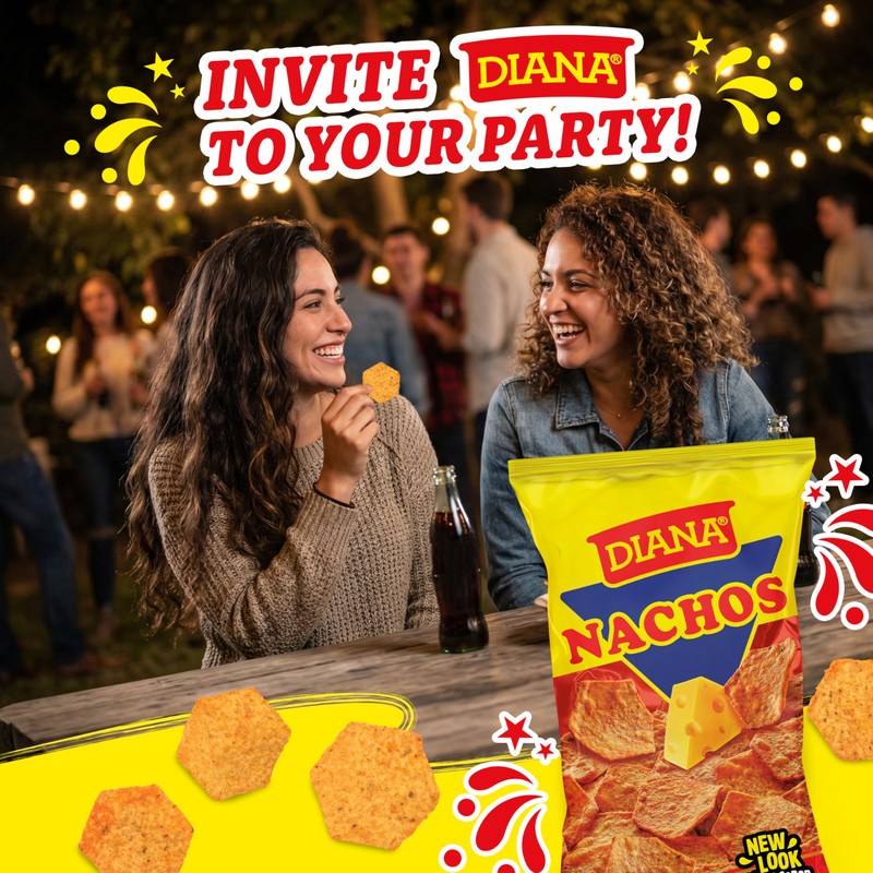 Diana Nachos Cheese-Flavored Tortilla Chips, 3.52 Oz (Pack of 8)