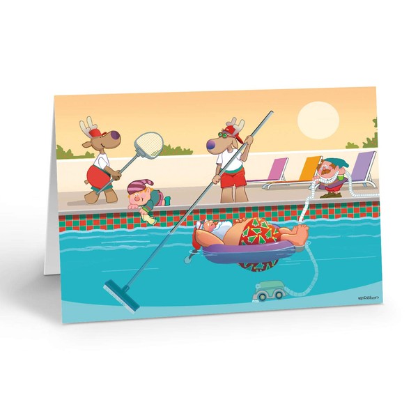 Pool Service Christmas Card - 18 Pool Christmas Cards & Envelopes - Pool Company Cards