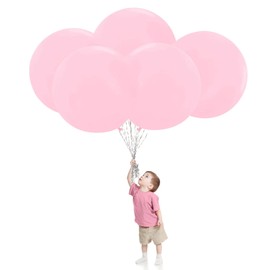 24 inch Large Pastel Pink Balloons Big Round Pastel Balloons Macaroon Pink for Birthday Wedding Baby Shower (Pastel Pink)