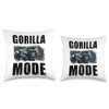 Gorilla Mode Workout Gym Beast Power Motivation Throw Pillow