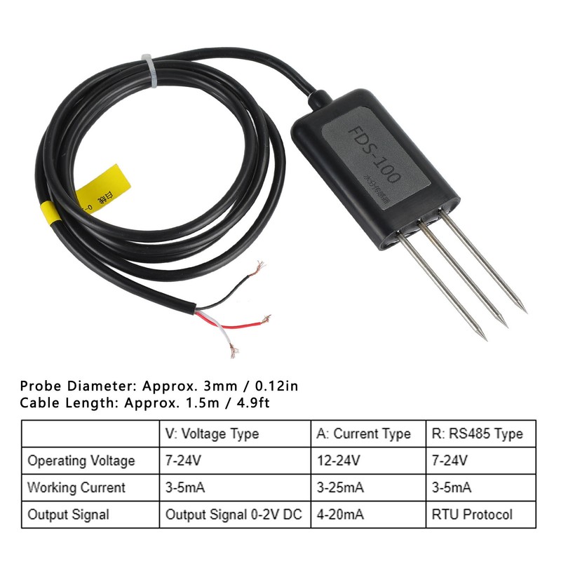 IP68 Soil Moisture Sensor Humidity Transducer for Garden Greenhouse Agriculture